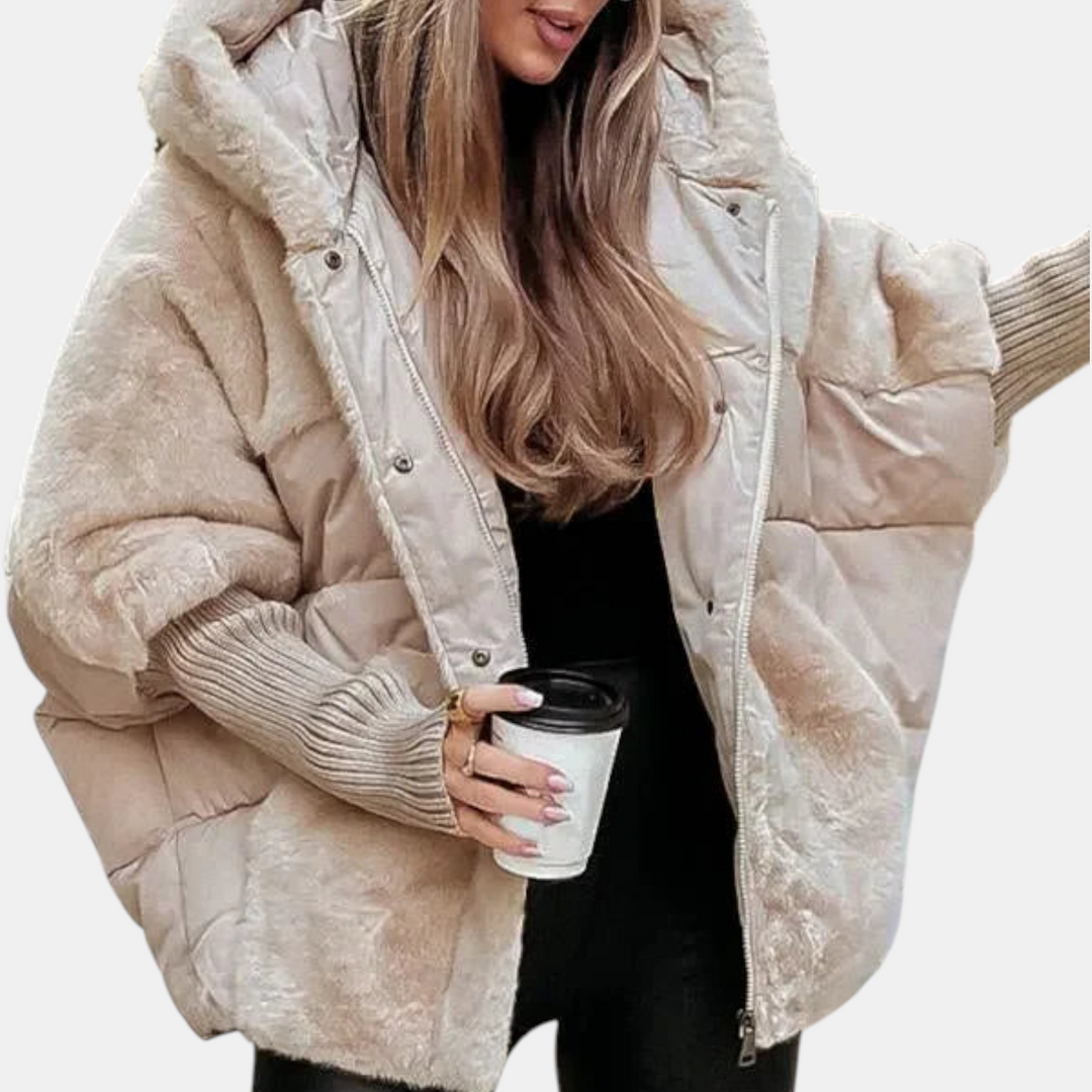 Jacqueline | Oversized Hooded Patchwork Puffer Jacket