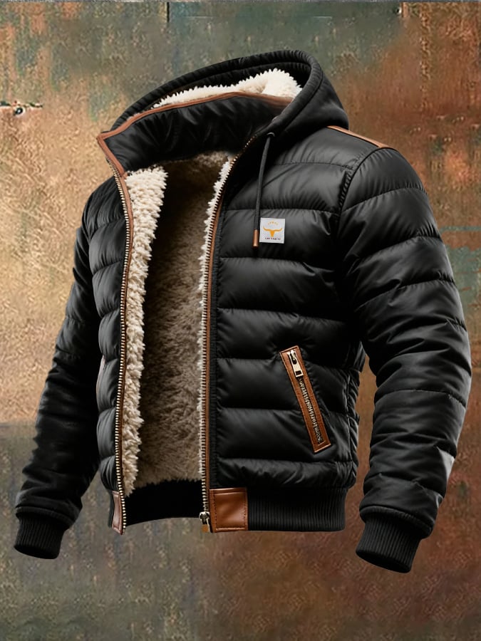 Jason | Black Sherpa Quilted Jacket