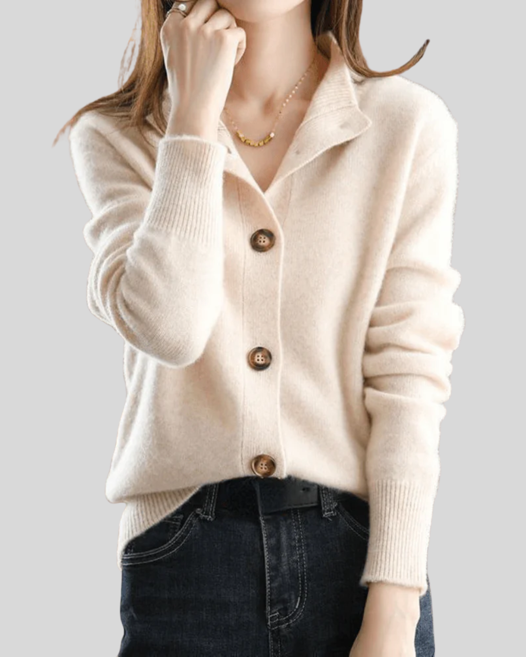 June | Claire | Retro-Style Cashmere Cardigan