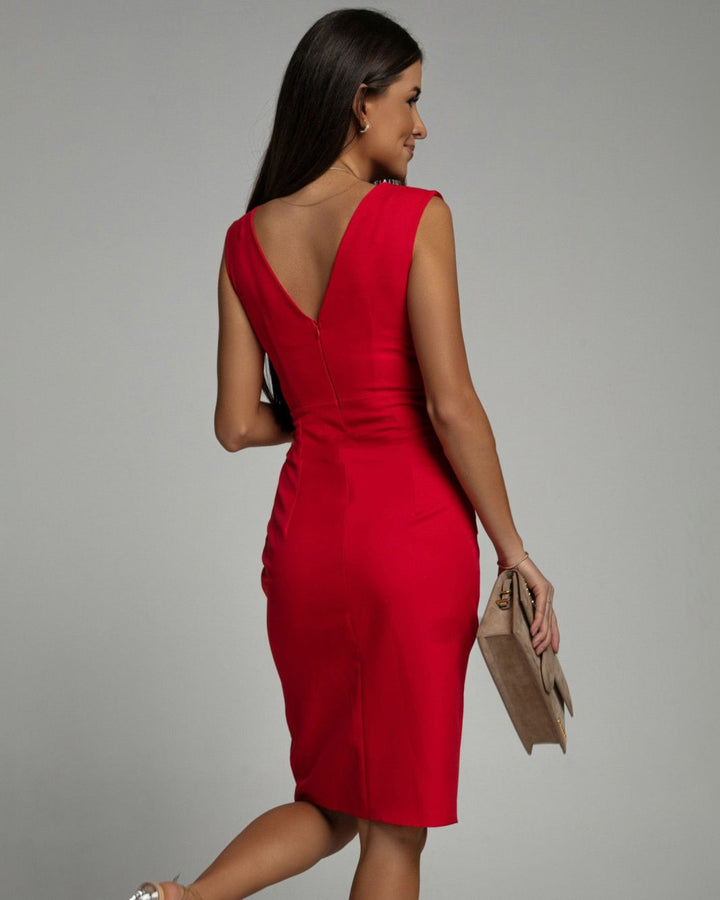 Isa Dress with V-Neck and Slit