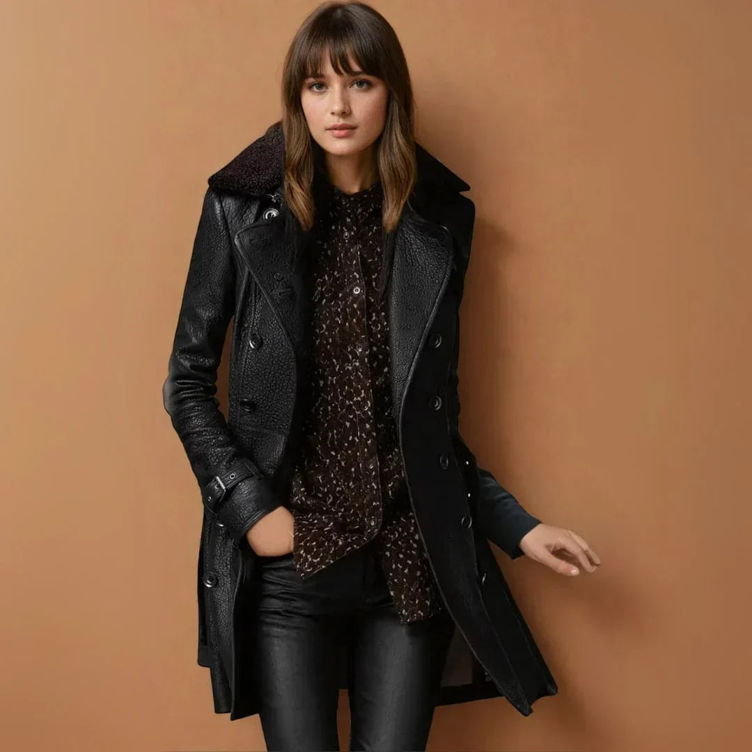 Lena – Classic Leather Coat