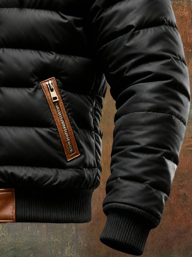 Jason | Black Sherpa Quilted Jacket
