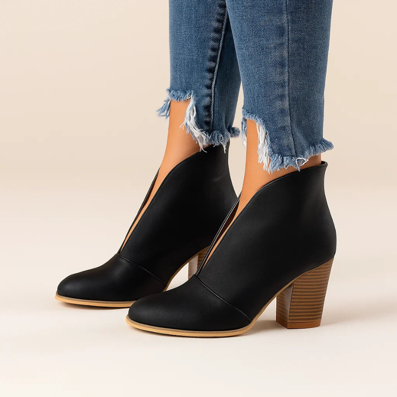Phyllis - V-Cut Ankle Boots