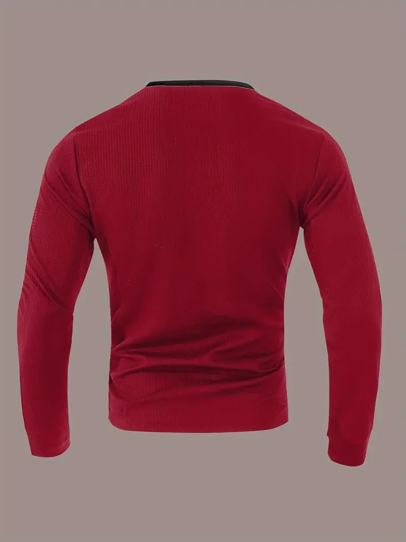Kyran - Waffle Long Sleeve Henley Shirt