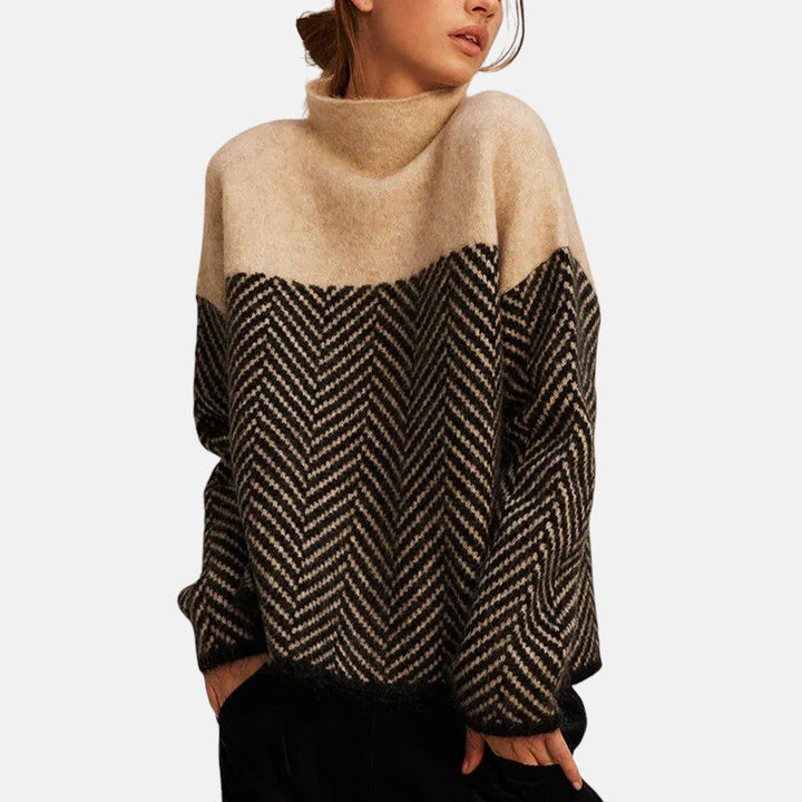 Eva Sweater – Stylish Herringbone Pattern Design