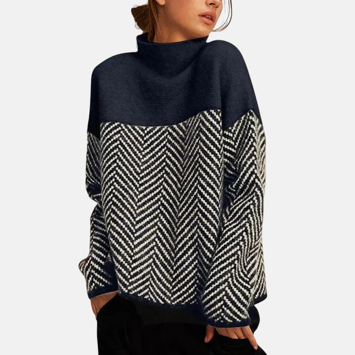 Eva Sweater – Stylish Herringbone Pattern Design