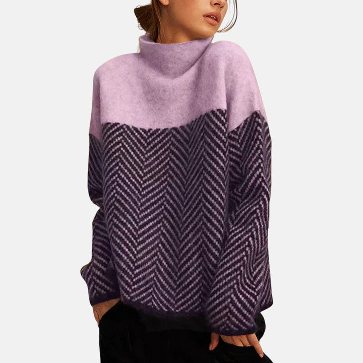 Eva Sweater – Stylish Herringbone Pattern Design