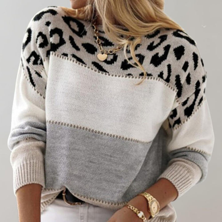 June | Diane | Leopard Accent Knit Sweater