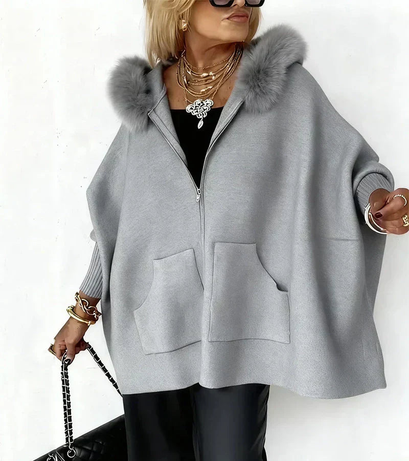 Fiona | Casual Hooded Coat with Fur Collar