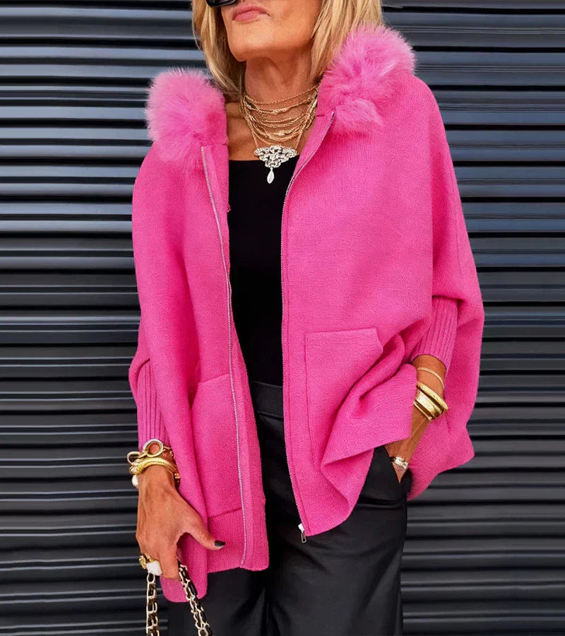 Fiona | Casual Hooded Coat with Fur Collar