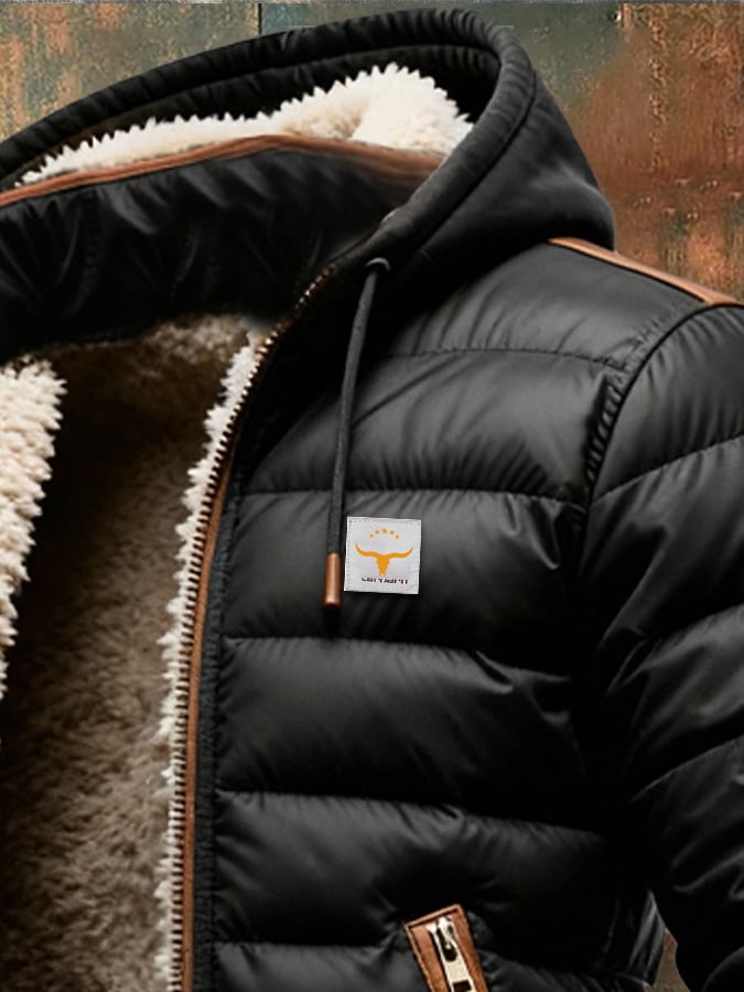 Jason | Black Sherpa Quilted Jacket