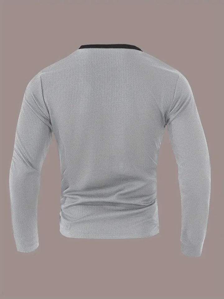 Kyran - Waffle Long Sleeve Henley Shirt