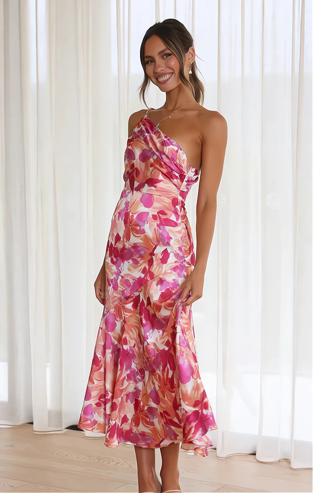 Diane | Floral Satin Dress