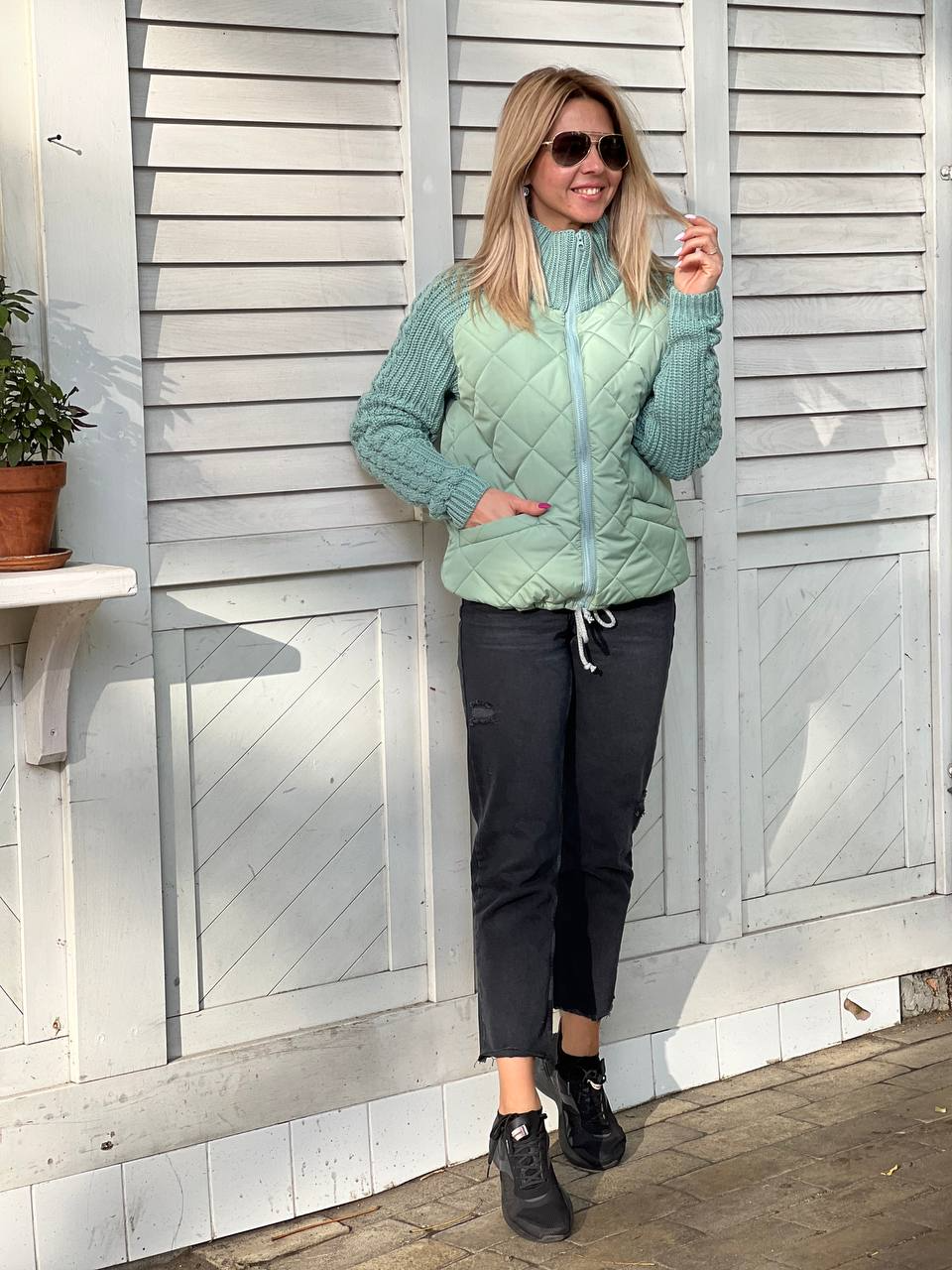 Nora - Patchwork Knitted Jacket for Women