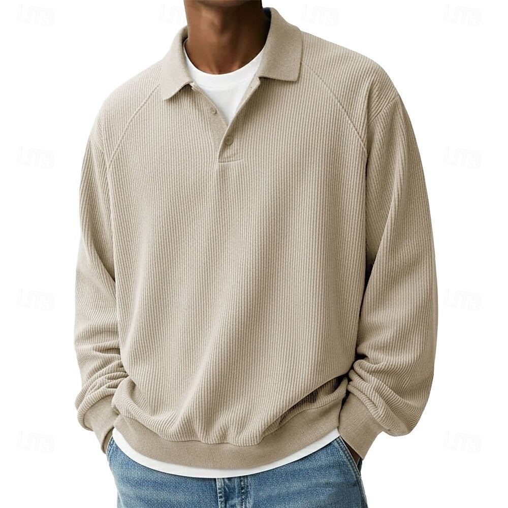 Renee | Long-Sleeved Corduroy Polo Shirt