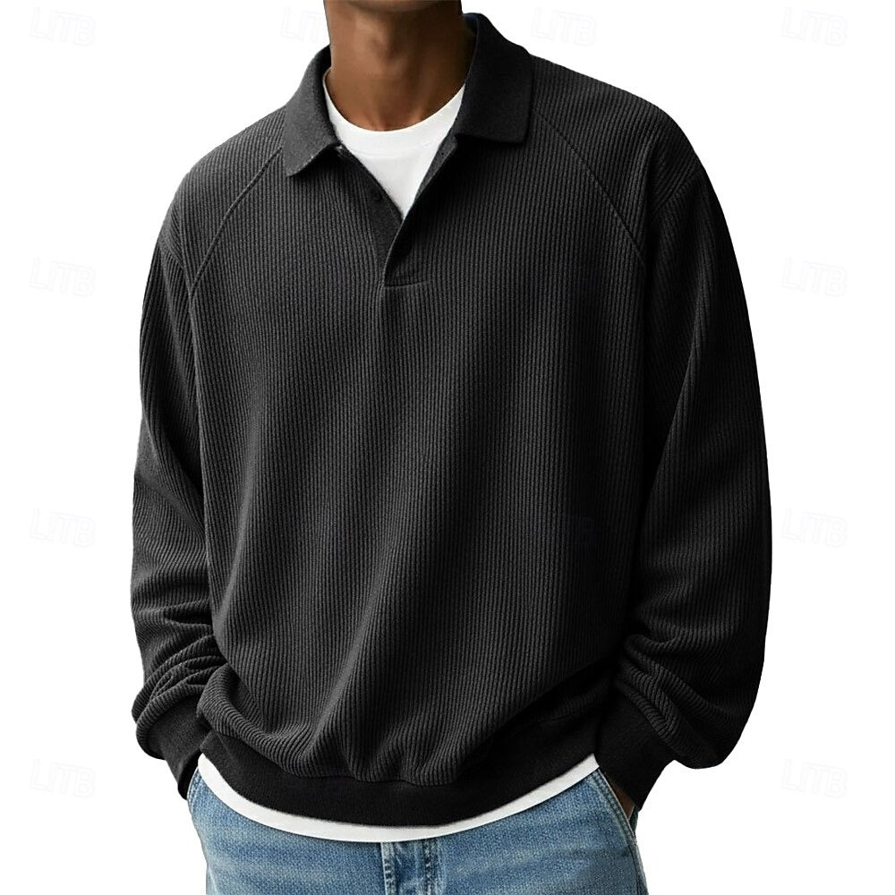 Renee | Long-Sleeved Corduroy Polo Shirt