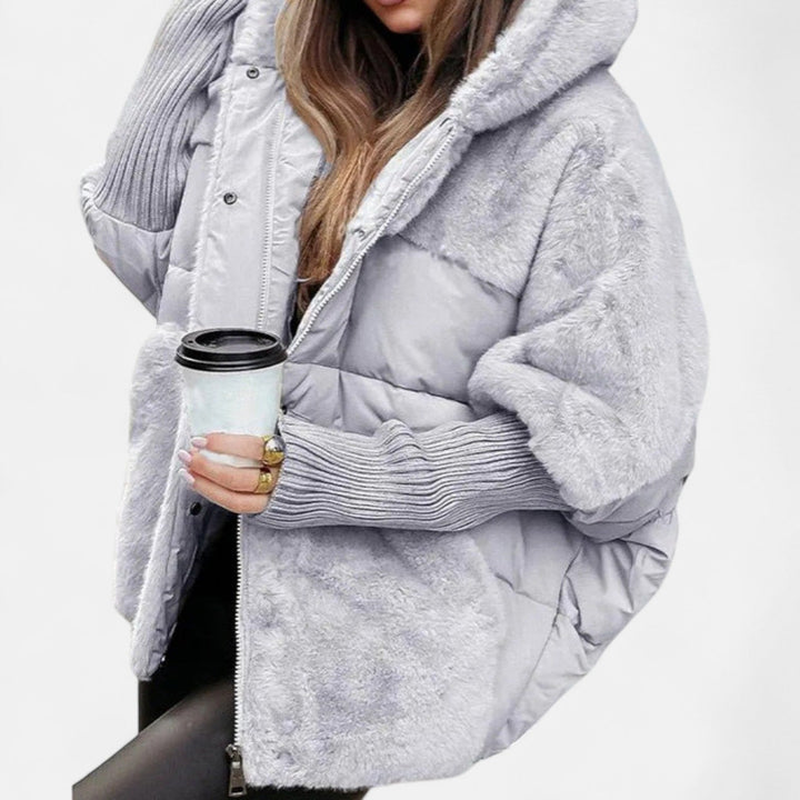 Jacqueline | Oversized Hooded Patchwork Puffer Jacket